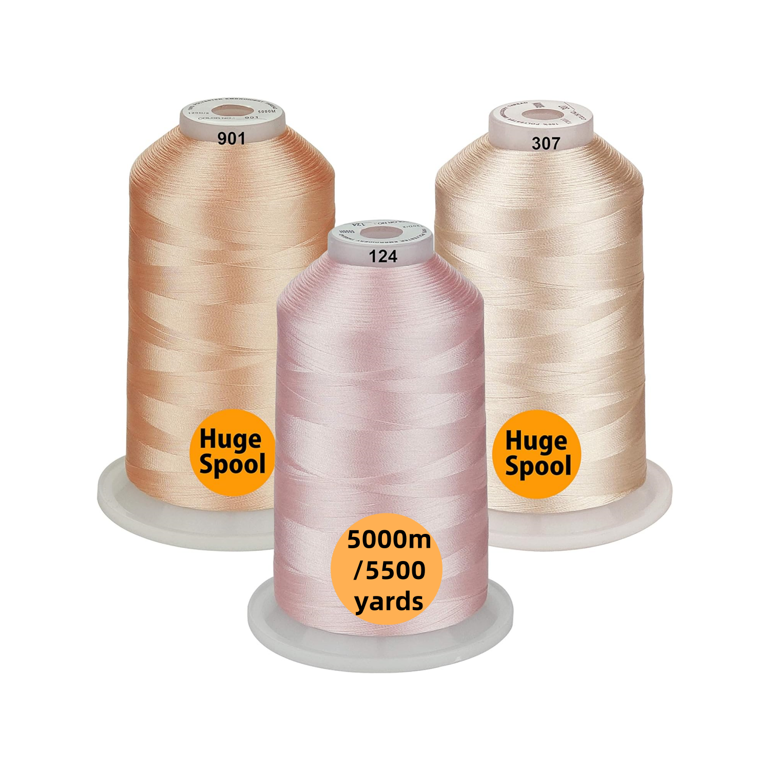 Simthread 3 Spools 5000M Embroidery Machine Thread Pack- Multiple Colo ...