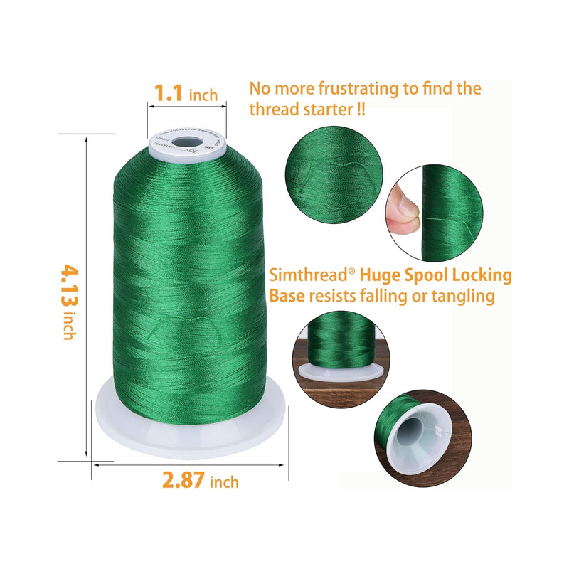 Simthread 3 Spools 5000M Embroidery Machine Thread Pack- Multiple Color Options - Simthread - High Quality Machine Embroidery Thread Supplier