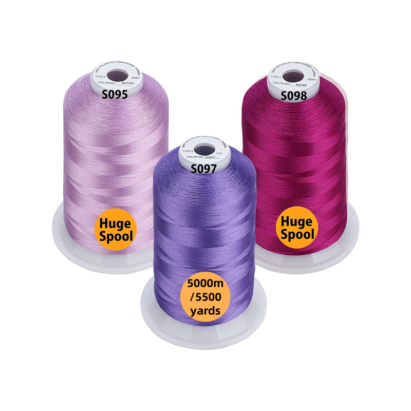 Simthread 3 Spools 5000M Embroidery Machine Thread Pack- Multiple Color Options - Simthread - High Quality Machine Embroidery Thread Supplier