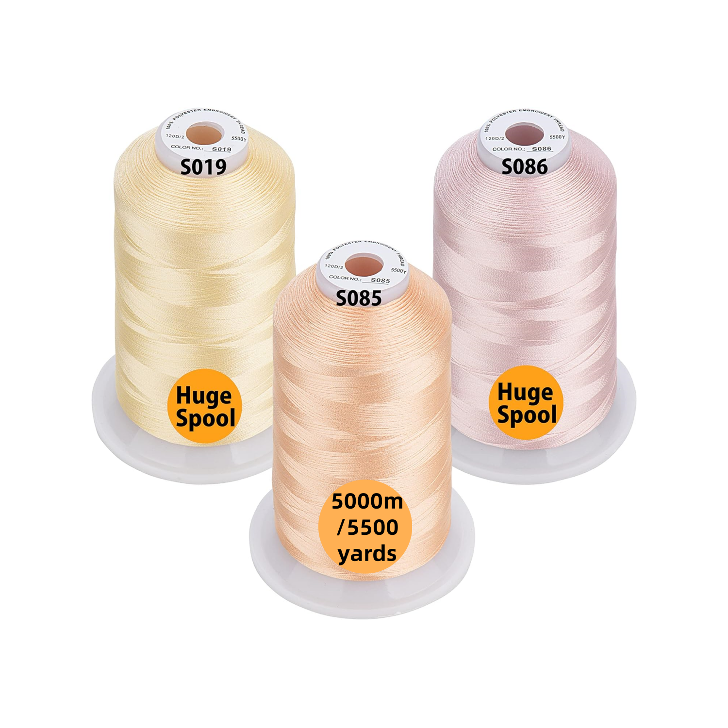 Simthread 3 Spools 5000M Embroidery Machine Thread Pack- Multiple Colo ...