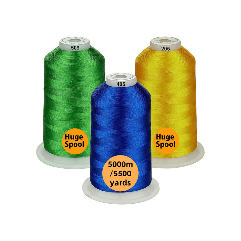 Simthread Thread S036 Simthread 3 Spools 5000M Embroidery Machine Thread Pack- Multiple Colo ...