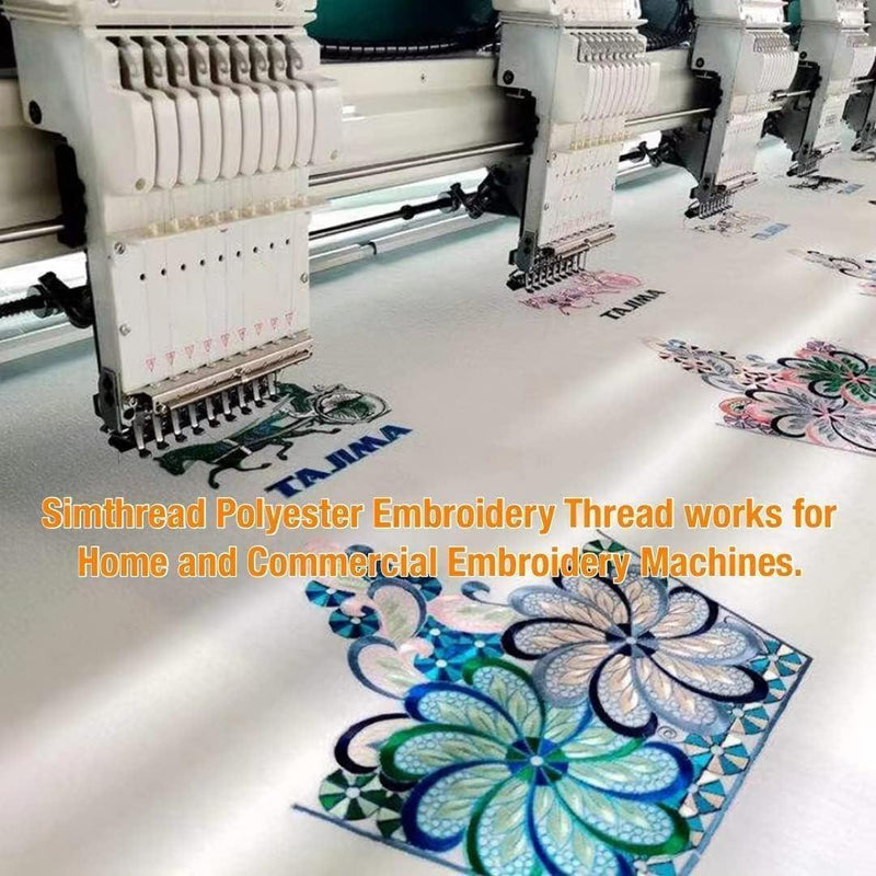 Simthread 3 Spools 5000M Embroidery Machine Thread Pack- Multiple Color Options - Simthread - High Quality Machine Embroidery Thread Supplier