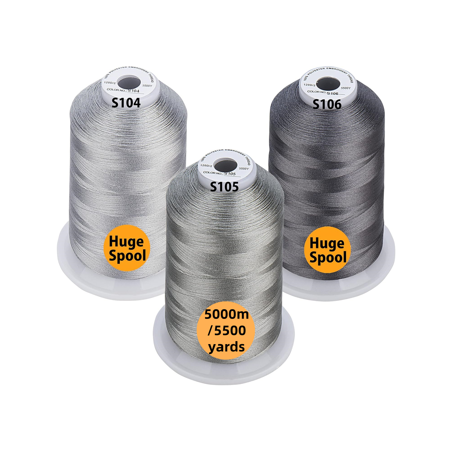 Simthread 3 Spools 5000M Embroidery Machine Thread Pack- Multiple Colo ...