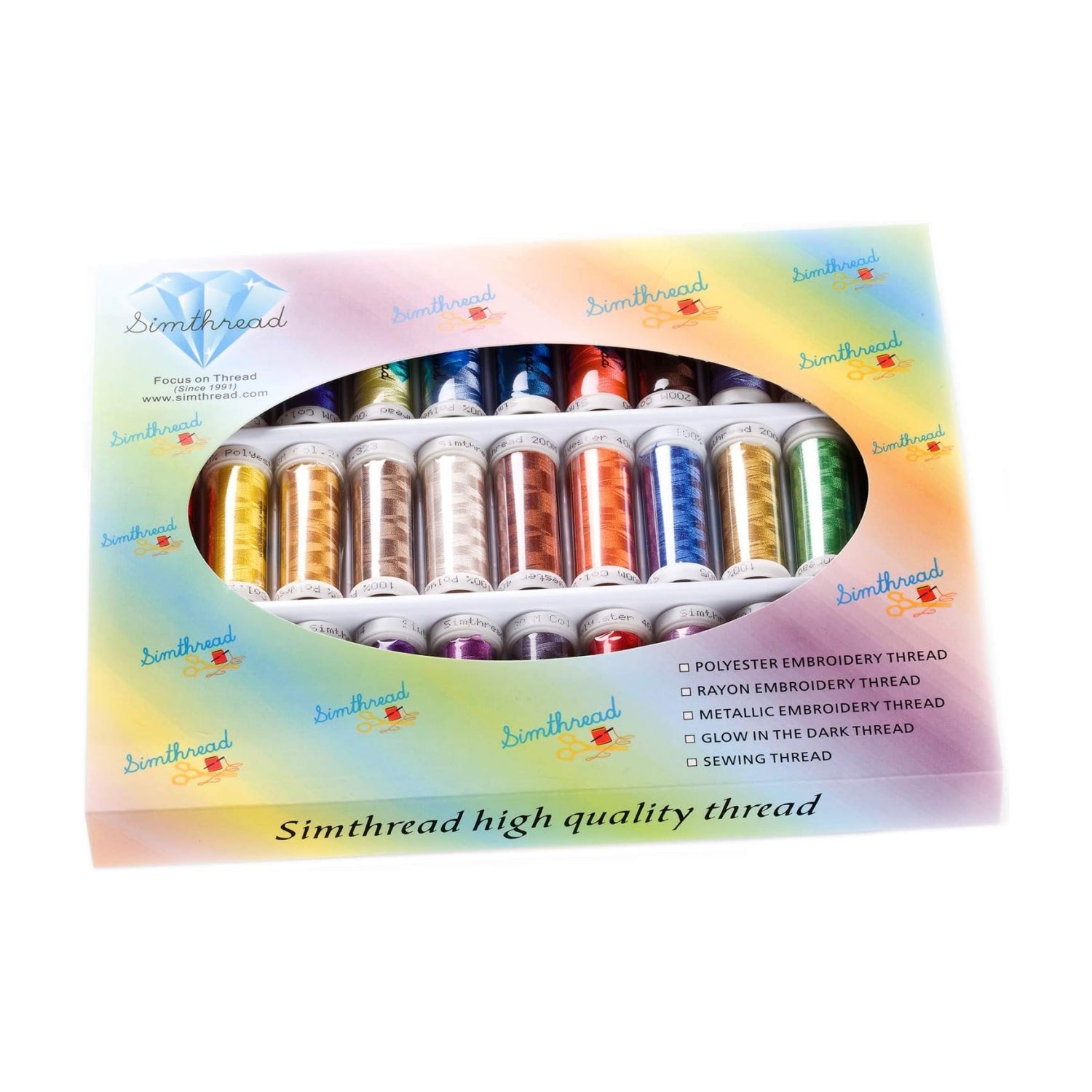 Simthread 32/63 Colors Embroidery Thread Kit 300M — Simthread - High ...