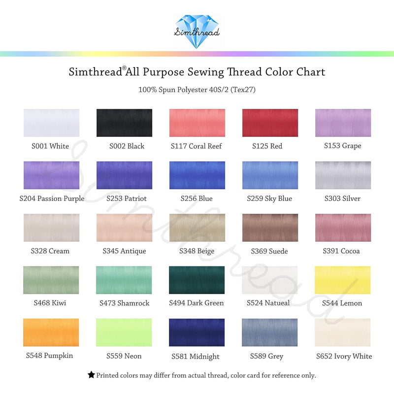 Simthread 4 Spools 40wt Polyester All Purpose Sewing Thread - 5000M - Simthread - High Quality Machine Embroidery Thread Supplier