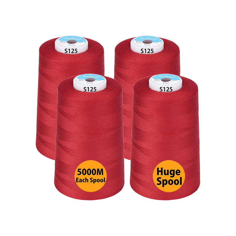 Simthread 4 Spools 40wt Polyester All Purpose Sewing Thread - 5000M - Simthread - High Quality Machine Embroidery Thread Supplier