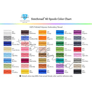 Simthread 40 Colors (60wt) 5000M Sewing Embroidery Thread - Sold Separately - Simthread - High Quality Machine Embroidery Thread Supplier