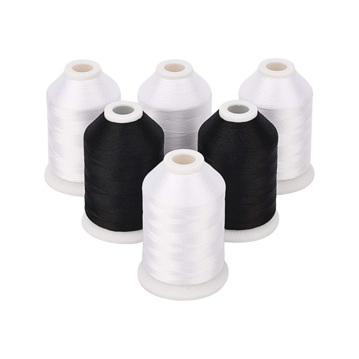 Simthread 6 Black & White 1000M Spools 60wt Bobbin Fill Thread ...