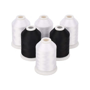 Simthread 6 Black & White 1500M Spools 60wt Bobbin Fill Thread - Simthread - High Quality Machine Embroidery Thread Supplier