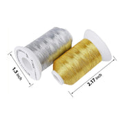 Simthread 6 Pcs Silver & Gold Colors Metallic Embroidery Thread - Simthread - High Quality Machine Embroidery Thread Supplier