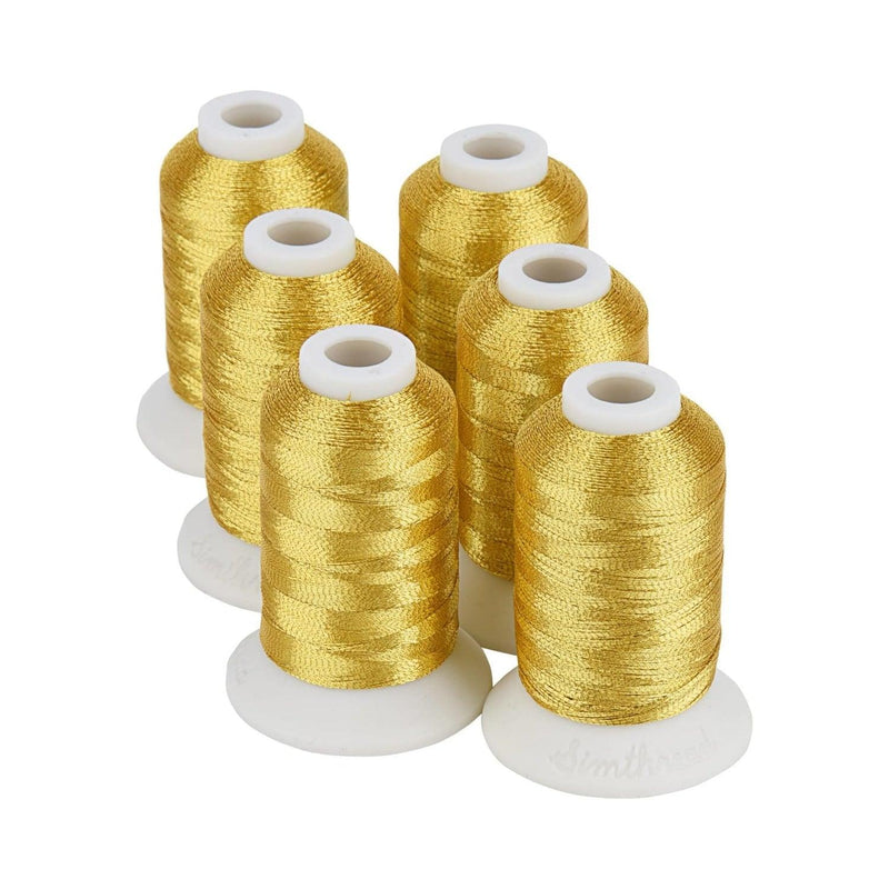 Simthread 6 Pcs Silver & Gold Colors Metallic Embroidery Thread - Simthread - High Quality Machine Embroidery Thread Supplier