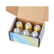 Simthread 6 Pcs Silver & Gold Colors Metallic Embroidery Thread - Simthread - High Quality Machine Embroidery Thread Supplier
