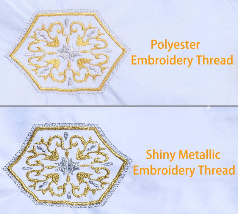 Simthread 6 Pcs Silver & Gold Colors Metallic Embroidery Thread - Simthread - High Quality Machine Embroidery Thread Supplier