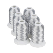 Simthread 6 Pcs Silver & Gold Colors Metallic Embroidery Thread - Simthread - High Quality Machine Embroidery Thread Supplier