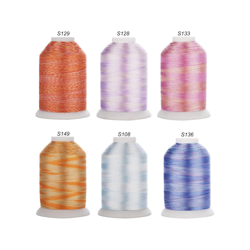 Simthread 6 Variegated Colors Embroidery Thread Kit - 1000M - Simthread - High Quality Machine Embroidery Thread Supplier