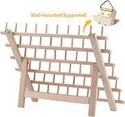 Simthread 60 Spools Wooden Thread Stand Organizer with Hanging Hooks - Simthread - High Quality Machine Embroidery Thread Supplier