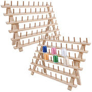 Simthread 60 Spools Wooden Thread Stand Organizer with Hanging Hooks - Simthread - High Quality Machine Embroidery Thread Supplier