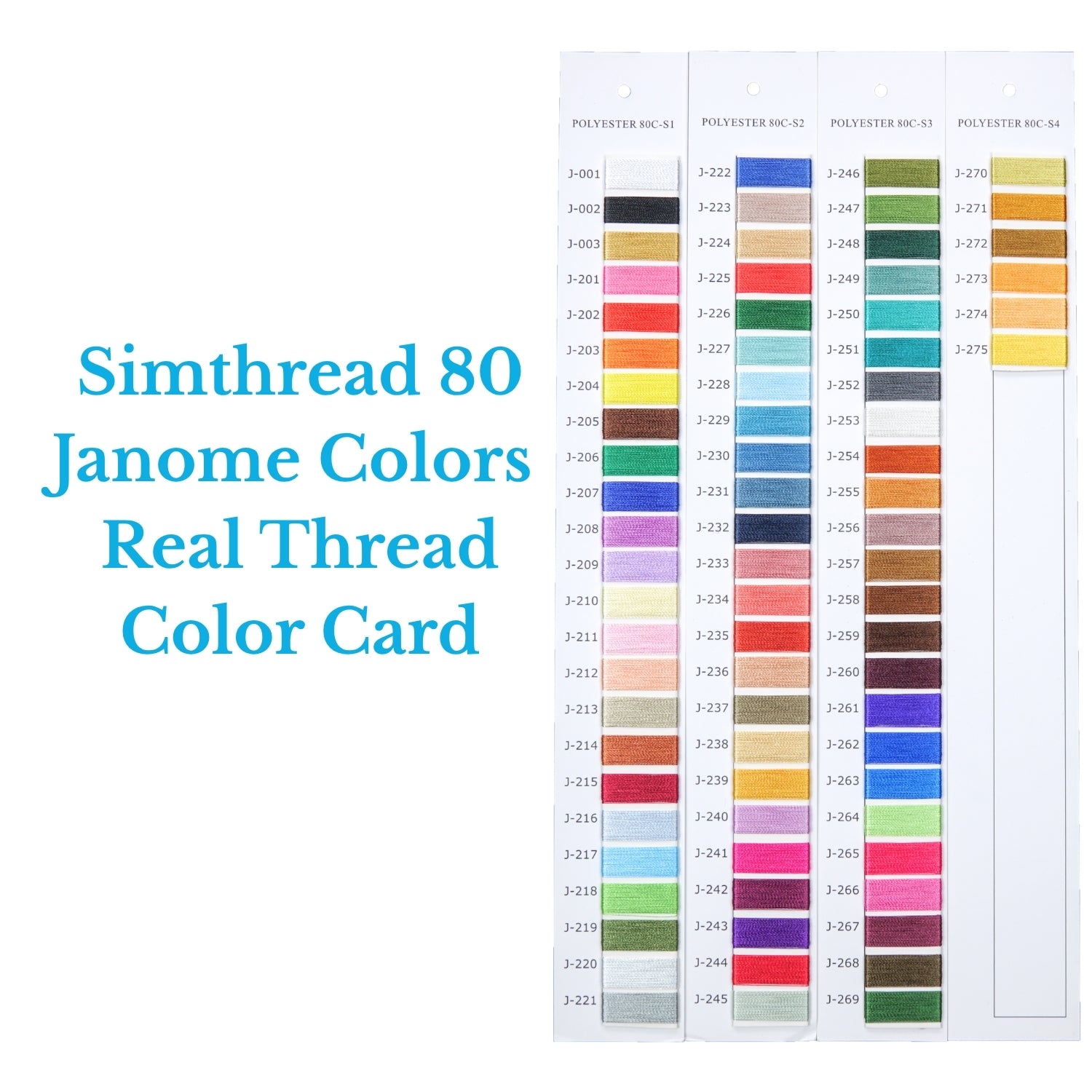 Simthread 80 Top-up Colors Embroidery Thread 1000M - Sold