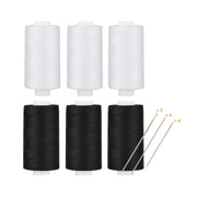 Simthread Black & White 400 Yards 30wt Corespun All Purpose Sewing Thread Set with Hand Needles - Simthread - High Quality Machine Embroidery Thread Supplier