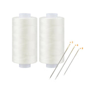 Simthread Black & White 400 Yards 30wt Corespun All Purpose Sewing Thread Set with Hand Needles - Simthread - High Quality Machine Embroidery Thread Supplier