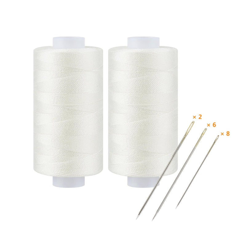 Simthread Black & White 400 Yards 30wt Corespun All Purpose Sewing Thread Set with Hand Needles - Simthread - High Quality Machine Embroidery Thread Supplier