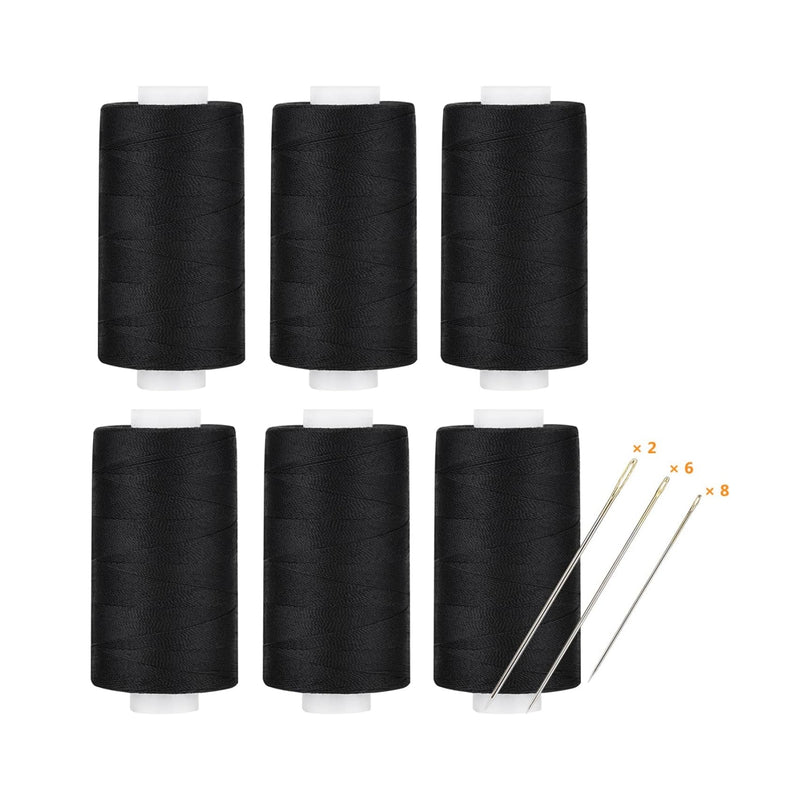 Simthread Black & White 400 Yards 30wt Corespun All Purpose Sewing Thread Set with Hand Needles - Simthread - High Quality Machine Embroidery Thread Supplier
