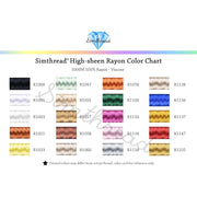 Simthread Vibrant Rayon Viscose 40wt Embroidery Thread 20 Colors 1000m Set - Simthread - High Quality Machine Embroidery Thread Supplier