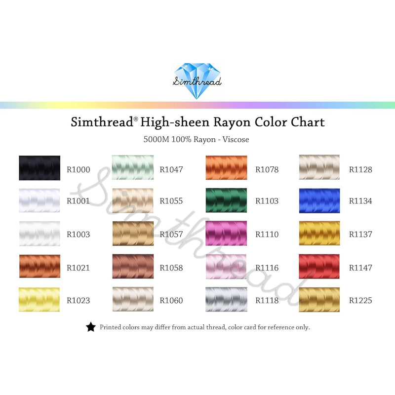 Simthread Vibrant Rayon Viscose 40wt Embroidery Thread 20 Colors 1000m Set - Simthread - High Quality Machine Embroidery Thread Supplier