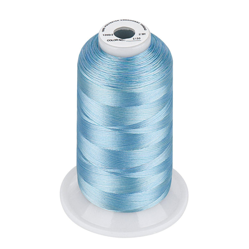 Simthread Vibrant Variegated Polyester Embroidery Thread Single Spool - 5000M - 38 Unique Colors - Simthread - High Quality Machine Embroidery Thread Supplier
