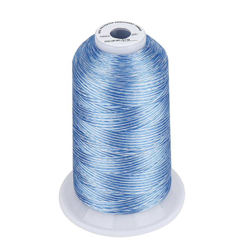 Simthread Vibrant Variegated Polyester Embroidery Thread Single Spool - 5000M - 38 Unique Colors - Simthread - High Quality Machine Embroidery Thread Supplier