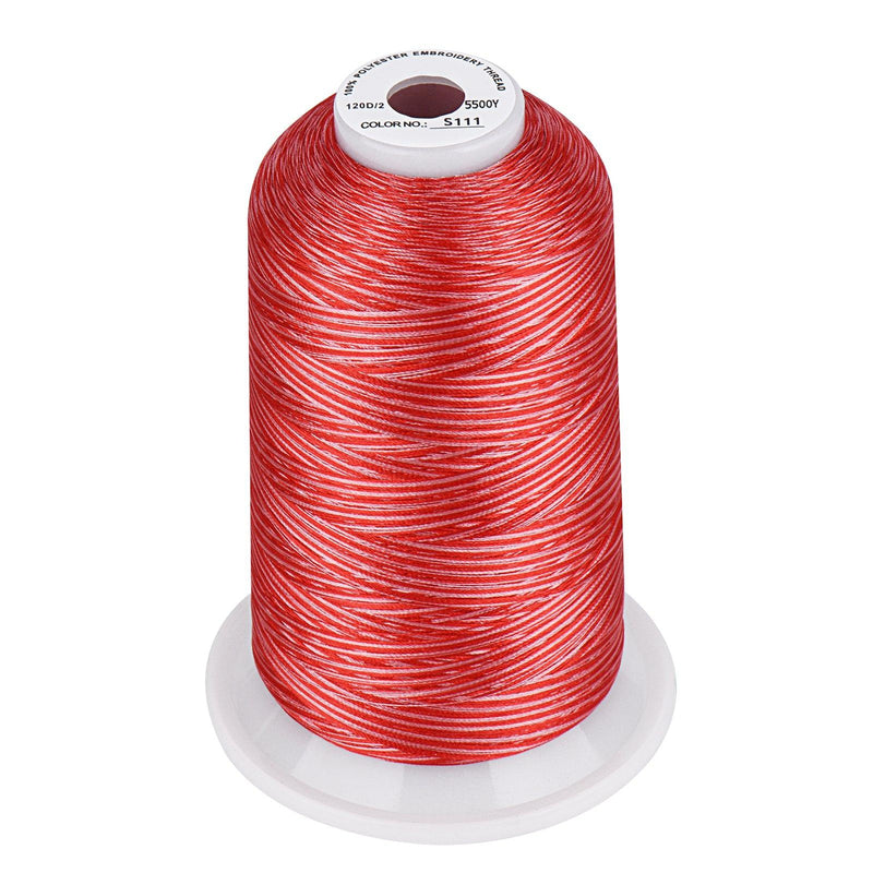 Simthread Vibrant Variegated Polyester Embroidery Thread Single Spool - 5000M - 38 Unique Colors - Simthread - High Quality Machine Embroidery Thread Supplier