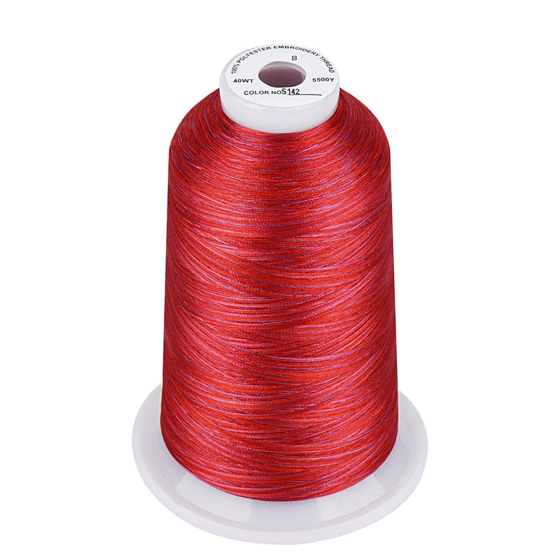 Simthread Vibrant Variegated Polyester Embroidery Thread Single Spool - 5000M - 38 Unique Colors - Simthread - High Quality Machine Embroidery Thread Supplier