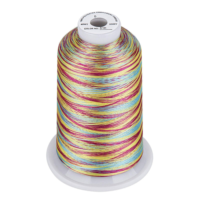 Simthread Vibrant Variegated Polyester Embroidery Thread Single Spool - 5000M - 38 Unique Colors - Simthread - High Quality Machine Embroidery Thread Supplier