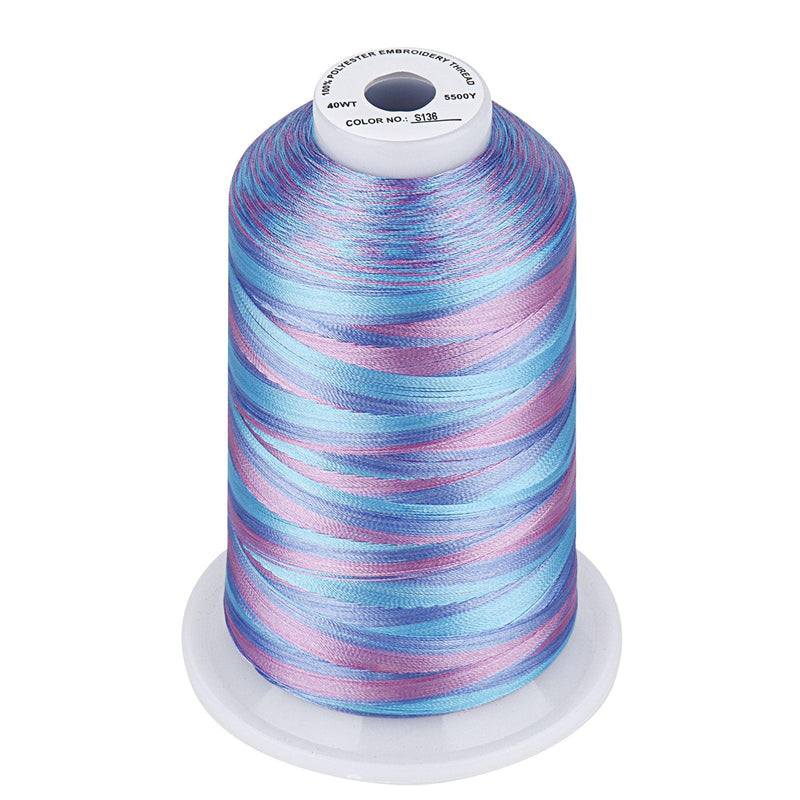 Simthread Vibrant Variegated Polyester Embroidery Thread Single Spool - 5000M - 38 Unique Colors - Simthread - High Quality Machine Embroidery Thread Supplier