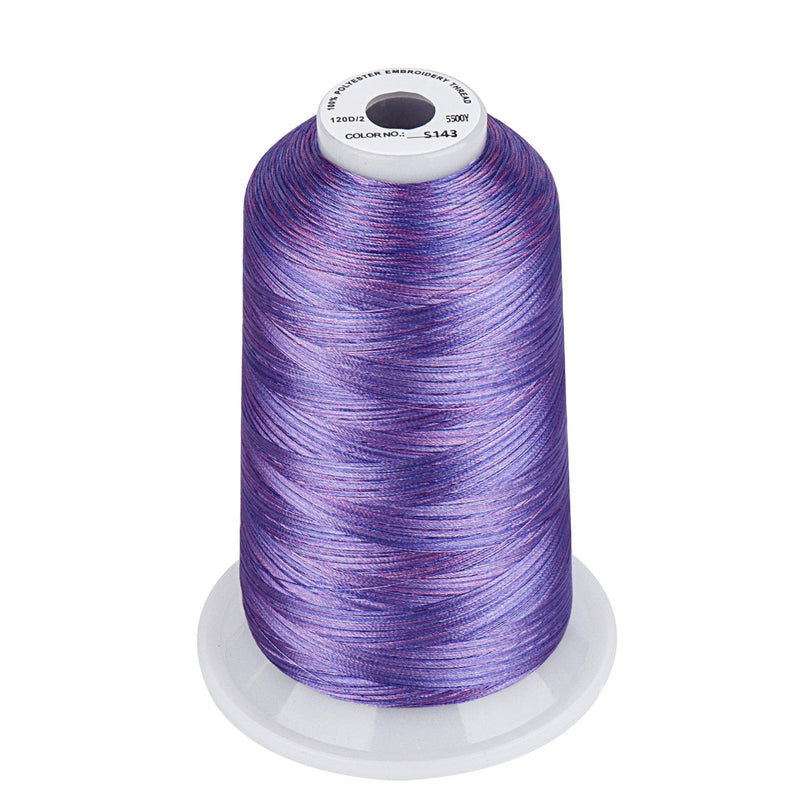 Simthread Vibrant Variegated Polyester Embroidery Thread Single Spool - 5000M - 38 Unique Colors - Simthread - High Quality Machine Embroidery Thread Supplier