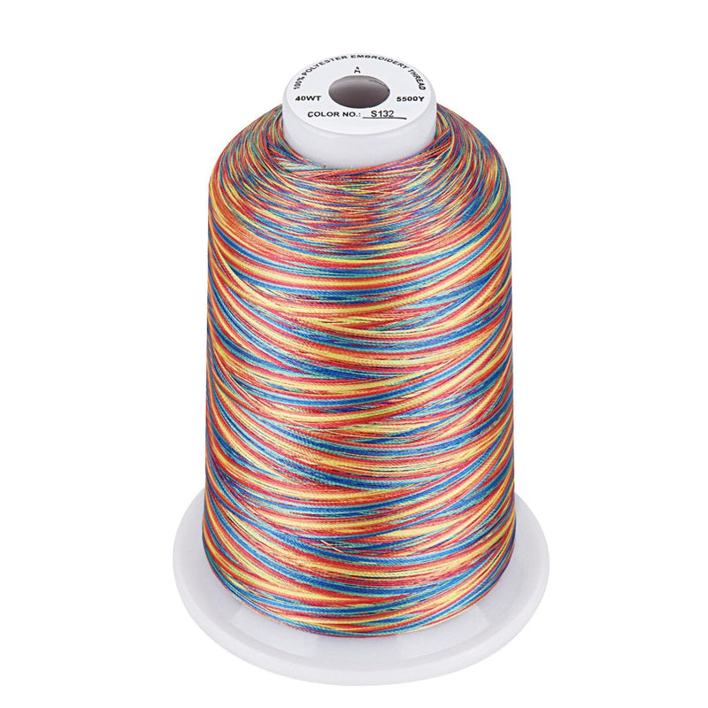 Simthread Vibrant Variegated Polyester Embroidery Thread Single Spool - 5000M - 38 Unique Colors - Simthread - High Quality Machine Embroidery Thread Supplier