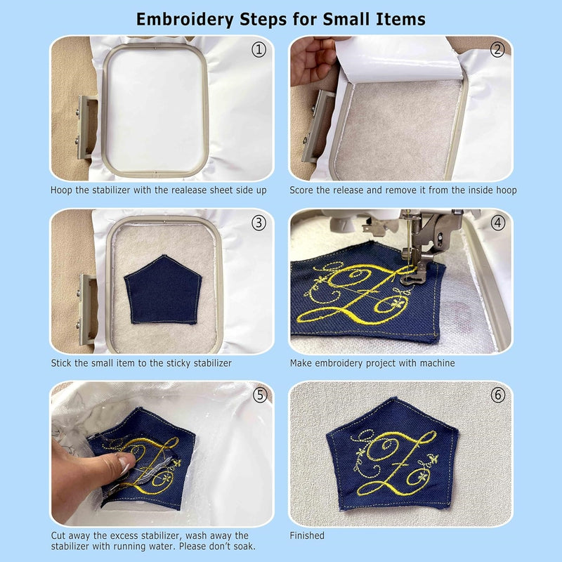 Simthread Sticky Wash Away Paper Embroidery Stabilizer A4 Size Medium Weight 1.4OZ