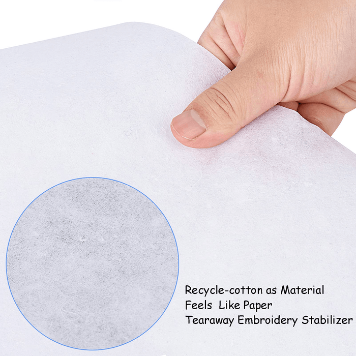 Tear Away Embroidery Stabilizer, 8x8 Sheets of Stabilizer for Hand Embroidery,  Stabilizer for Embroidery Hoop 