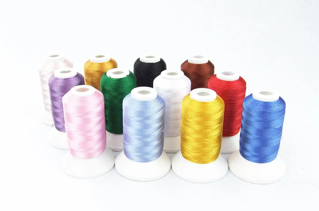 Polyester Embroidery Thread Kit 120D 550Yards 12Colors with Simthread Conversion Chart for embroidery Machines Simthread LLC