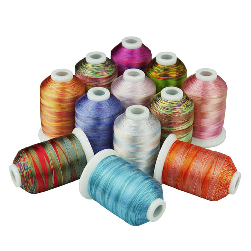12 Colors Variegated Embroidery Thread 1000M #2 Simthread
