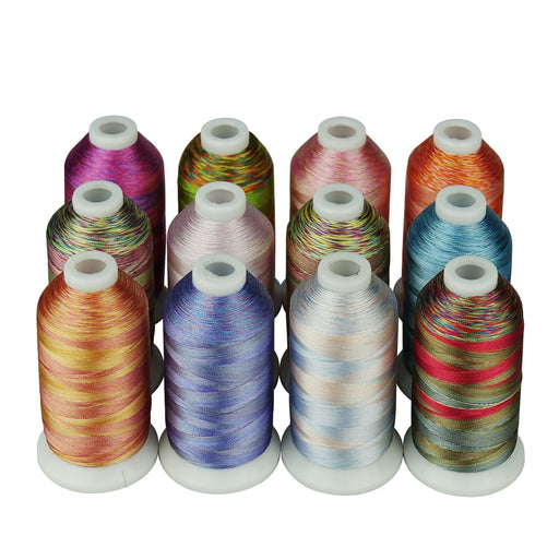 Simthread 12 multi Colors Variegated Embroidery Machine Thread