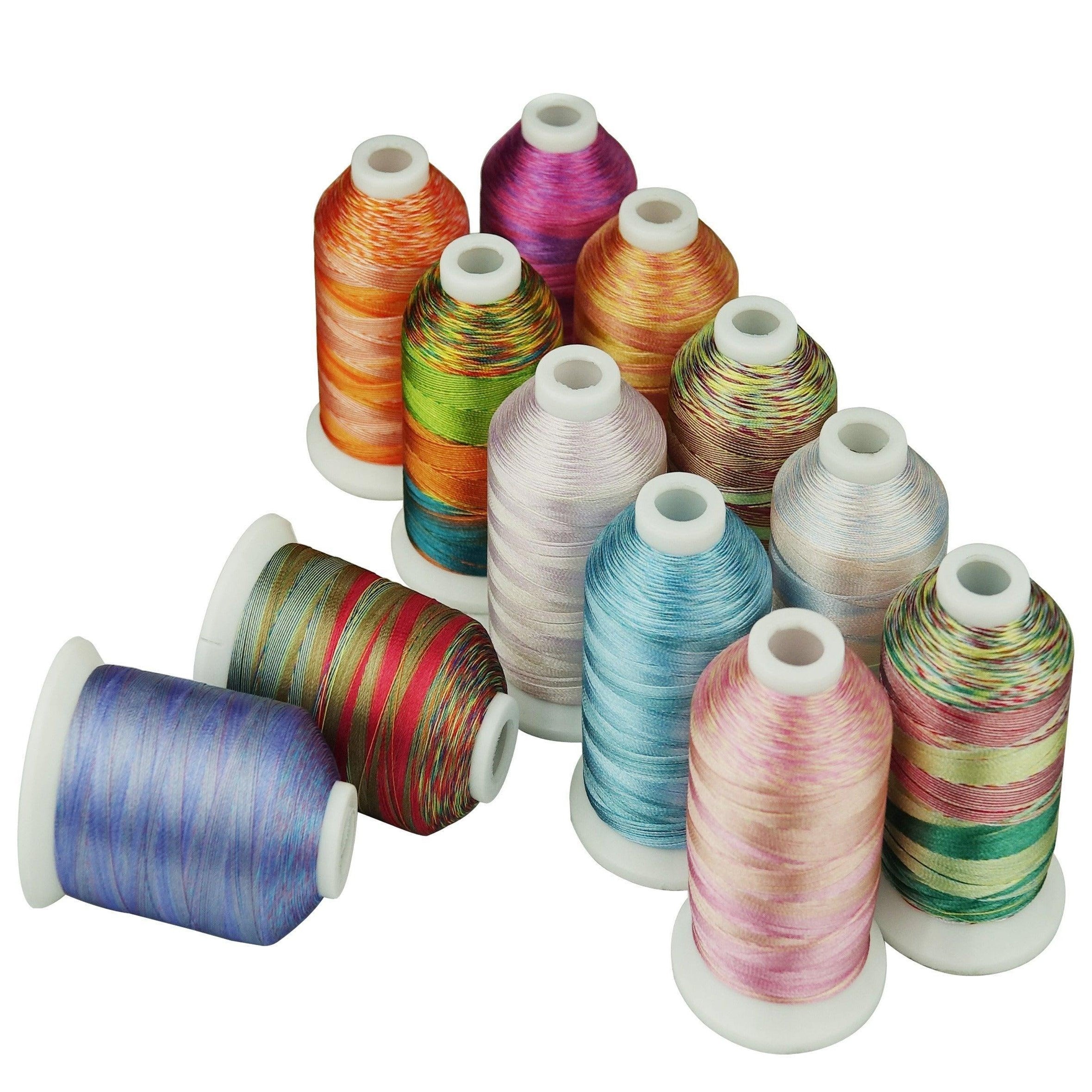 Simthread 12 multi Colors Variegated Embroidery Machine Thread ...