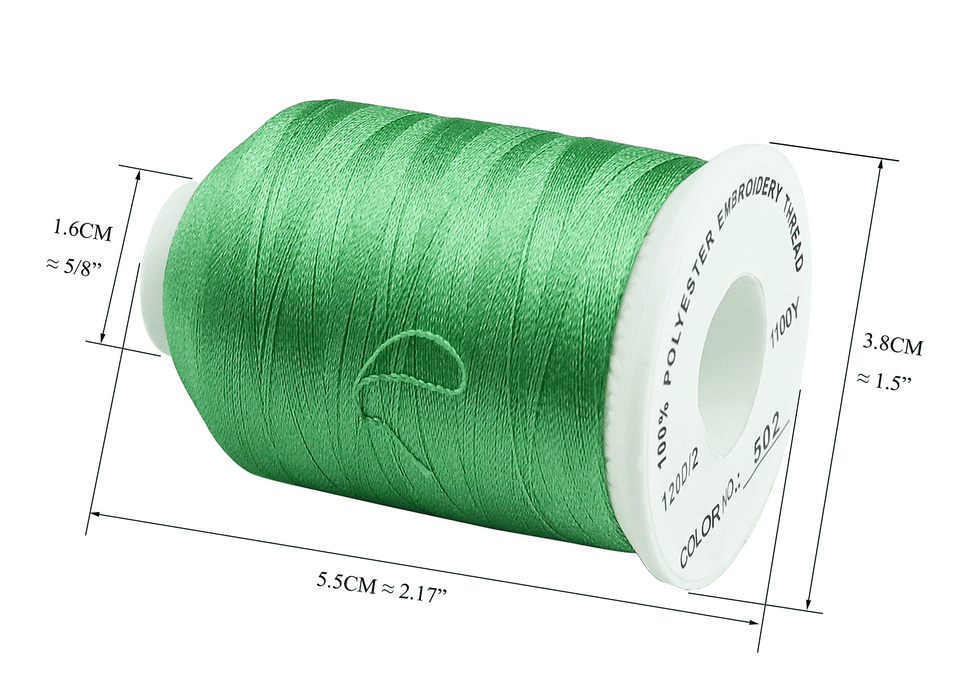 15 Kind of Green Machine Embroidery Thread Set 1000M Simthread LLC