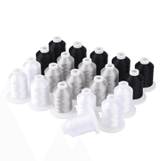 21 Spools Black/White/Silver Embroidery Thread 800Y - Simthread - High Quality Machine Embroidery Thread Supplier