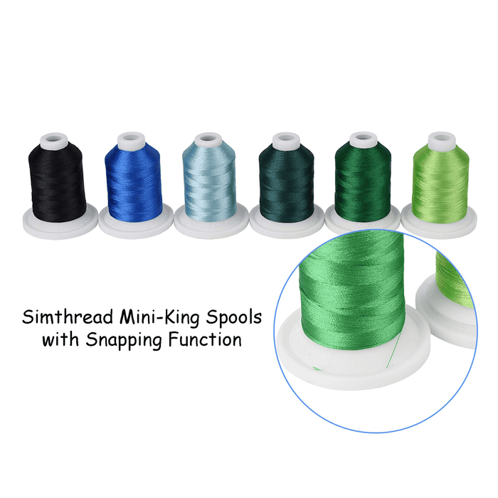 21 Spools Blue & Green Embroidery Thread 800Y Simthread LLC