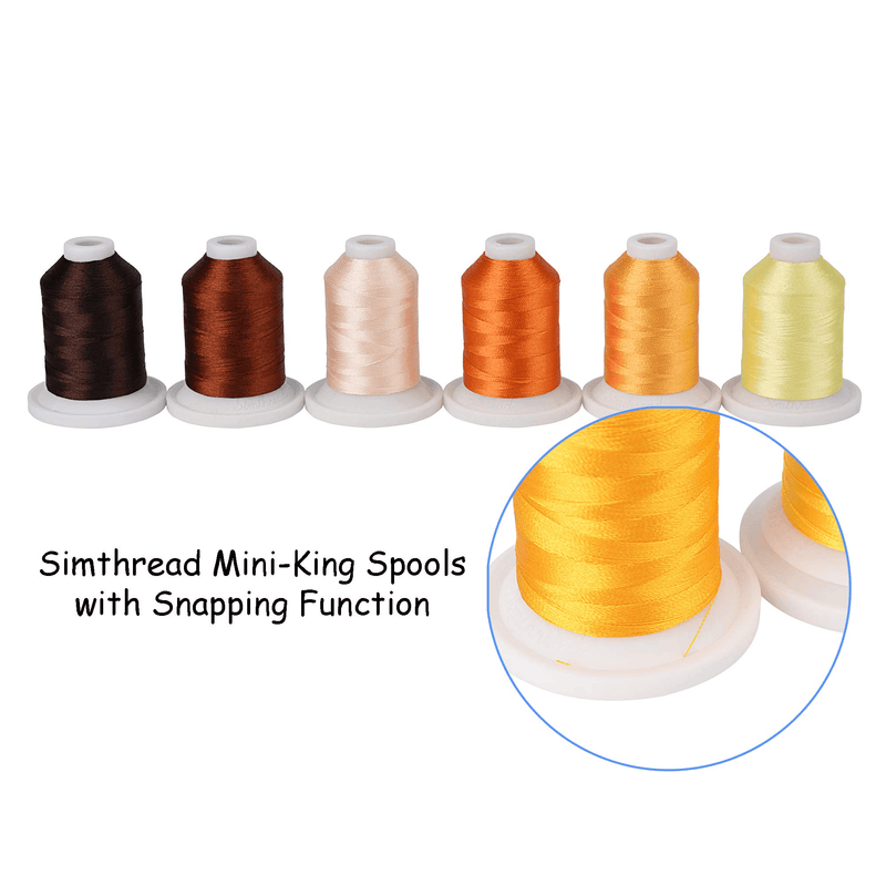 21 Spools Brown & Gold Embroidery Thread 800Y - Simthread - High Quality Machine Embroidery Thread Supplier