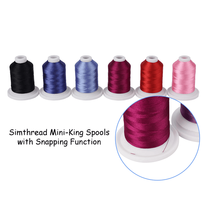 21 Spools Red & Purple Embroidery Thread 730M Simthread LLC