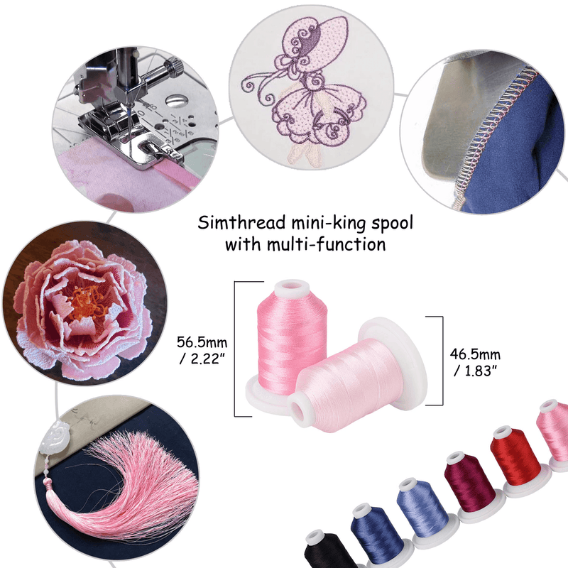 21 Spools Red & Purple Embroidery Thread 800Y - Simthread - High Quality Machine Embroidery Thread Supplier
