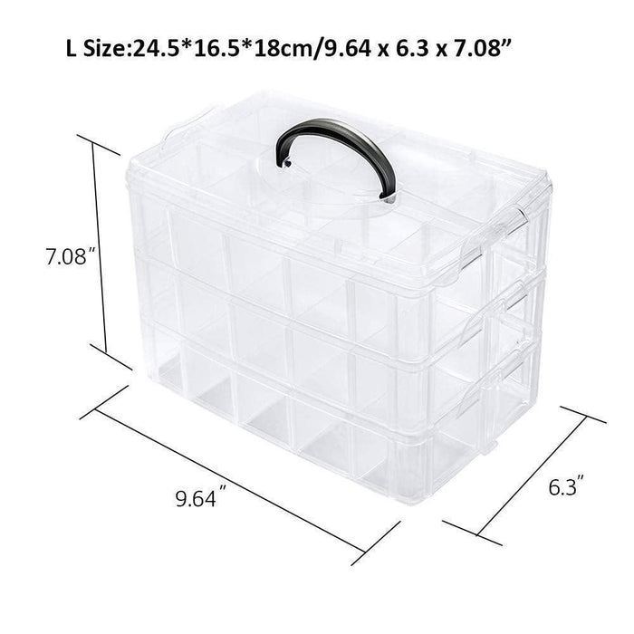 Embroidery Floss Organizer Box  17 Compartment Plastic Box with Lid, Embroidery  Thread Organizer with 100