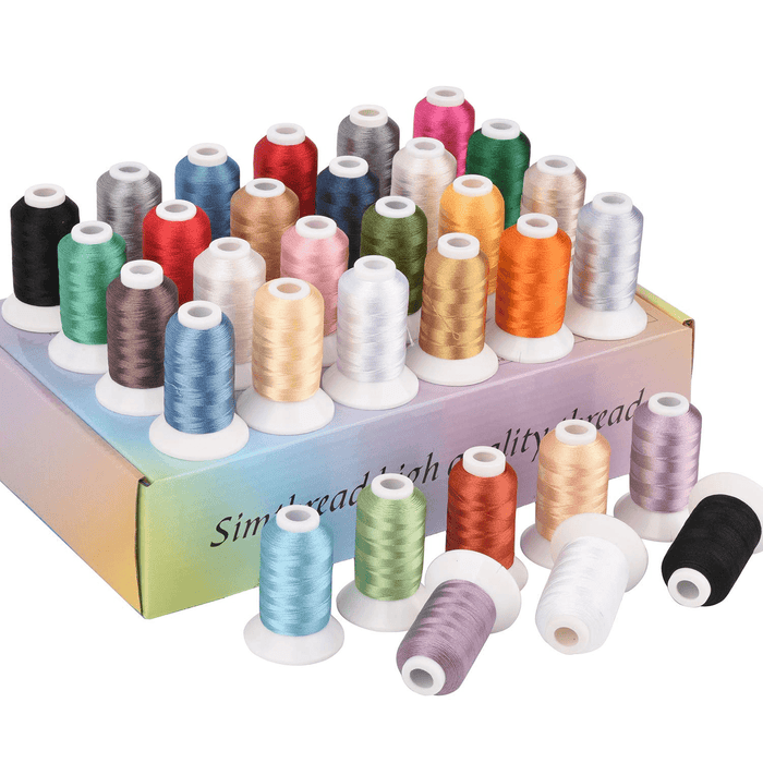 Simthread 32 Madeira Colors Polyester Embroidery Machine Thread Kit 500M (550Y) Similar to Madeira Robinson-Anton Colors - Assorted Color 1